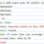 Bell Locked and Blacklisted iPhone - IMEI Check report