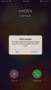Enter the PUK code - Fix SIM not working