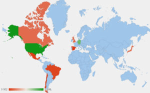 Most Popular Countries of Locked used iPhones